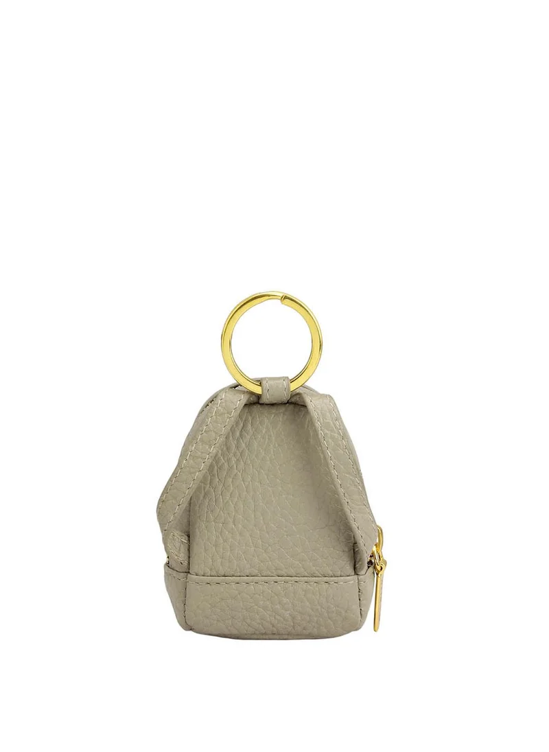 Da Milano  Wax Leather Key Chain - Khaki  | Best Price UAE