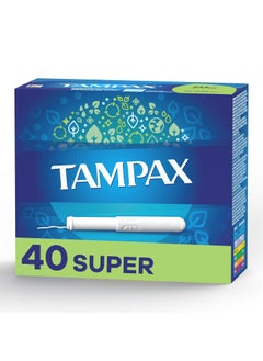 Tampax Tampax Tampons, Super Absorbency, Cardboard Applicator, Leakgaurd Skirt, Unscented, 40 Count 