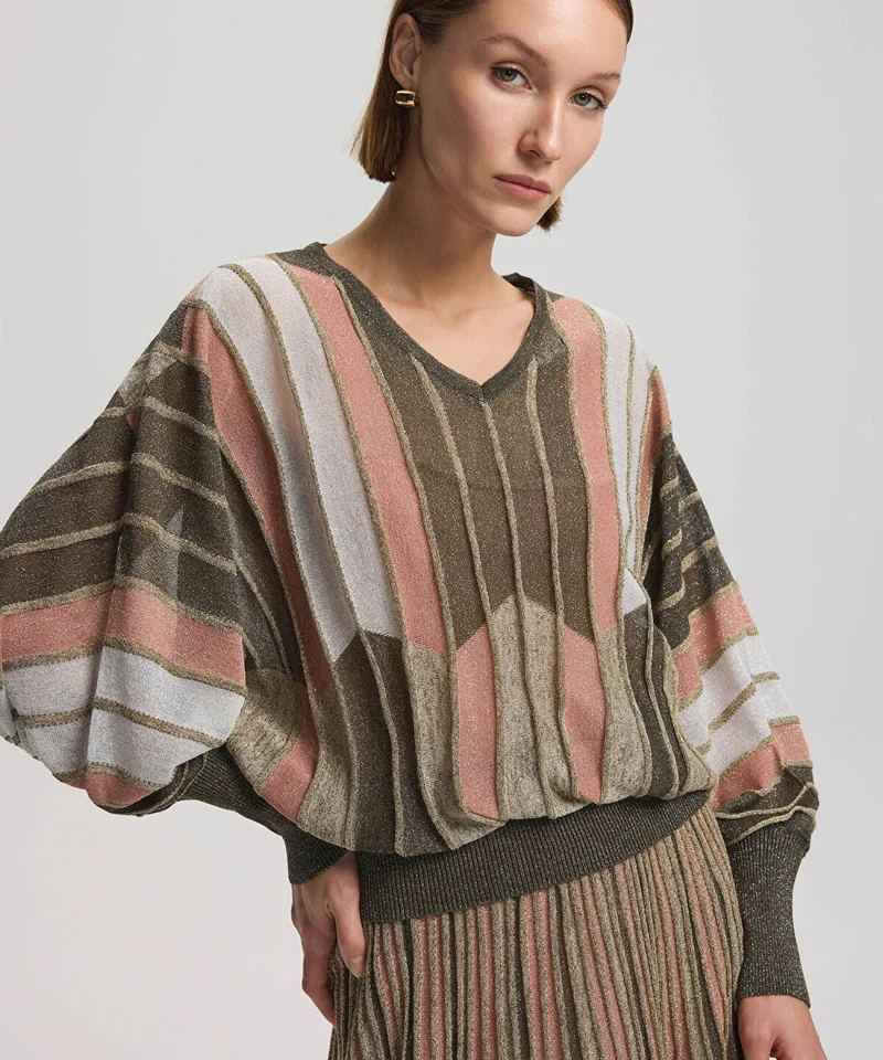 ابيكول Color Block Knit Sweater