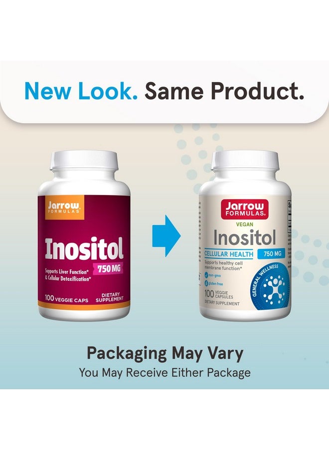 jarrow formulas Jarrow Formulas Inositol 750 mg, Dietary Supplement, Liver Support for Cellular Health and General Wellness, 100 Veggie Capsules, Up to a 100 Day Supply  - Image 2