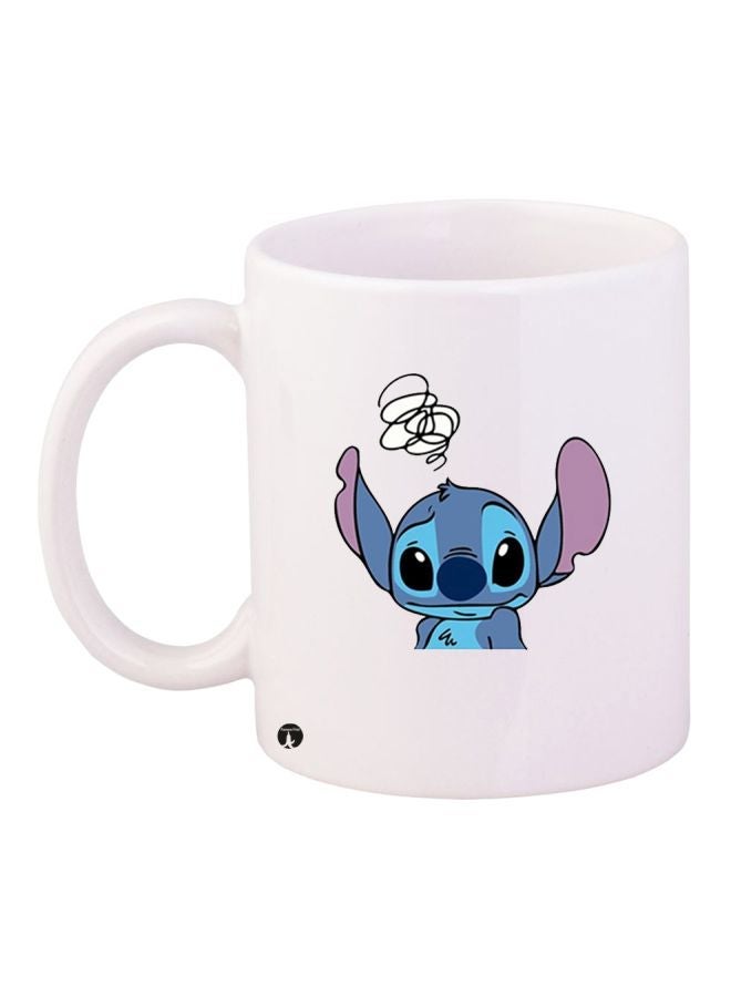 Cartoon Character Printed Coffee Mug White/Blue/Black 11ounce