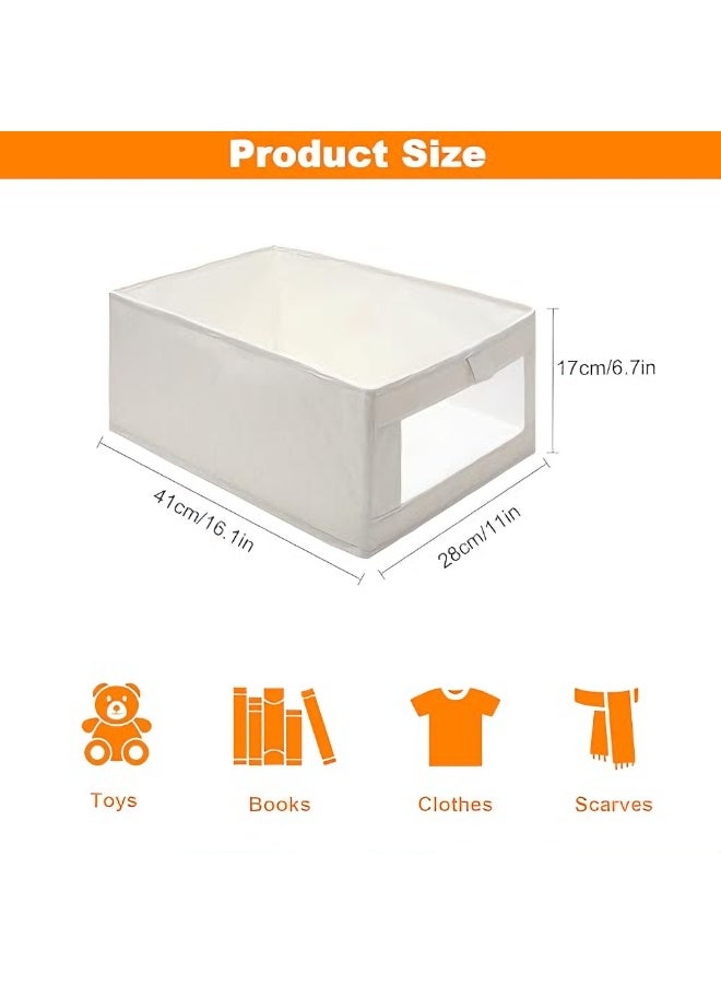 Aideli Wardrobe Clothes Organizer, Foldable Fabric Storage Box with Clear Window and Handle, Large Capacity Closet Storage Bin for Clothes, Jeans, Pants, Sweaters and Blankets (1 Pack) - Image 2
