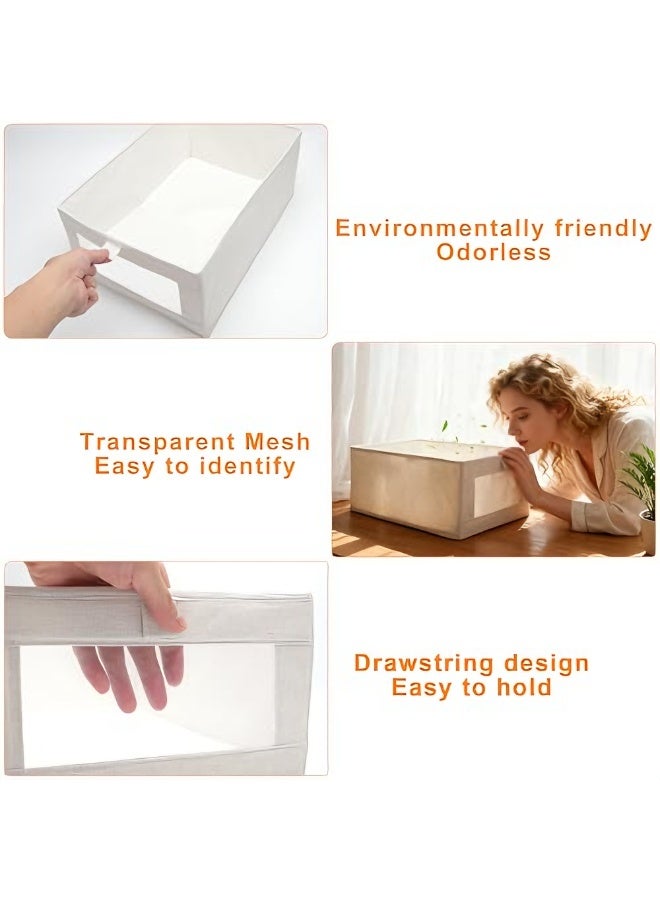 Aideli Wardrobe Clothes Organizer, Foldable Fabric Storage Box with Clear Window and Handle, Large Capacity Closet Storage Bin for Clothes, Jeans, Pants, Sweaters and Blankets (1 Pack) - Image 5