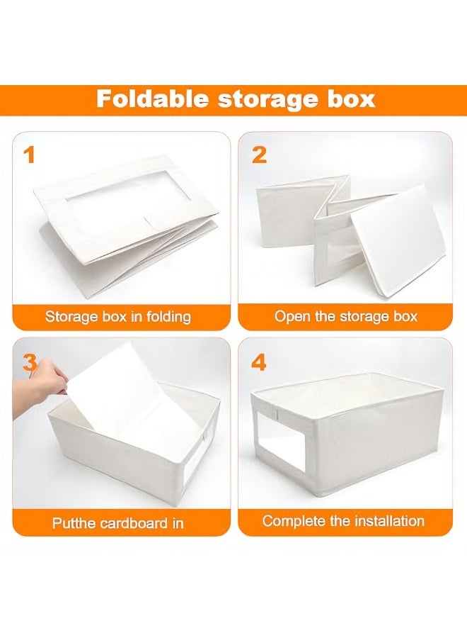 Aideli Wardrobe Clothes Organizer, Foldable Fabric Storage Box with Clear Window and Handle, Large Capacity Closet Storage Bin for Clothes, Jeans, Pants, Sweaters and Blankets (1 Pack) - Image 4