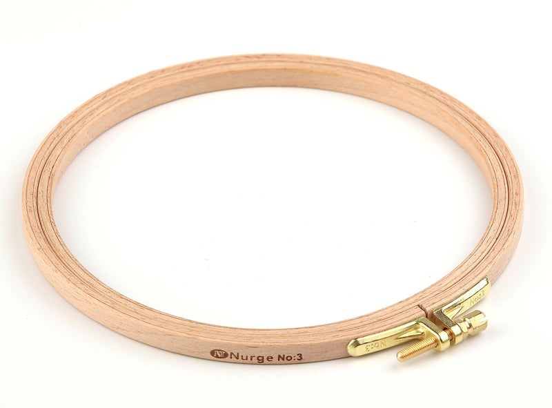 Nurge Premium Beech Wood Gold Clasp Embroidery Hoop 8mm 160mm 629 Approx 6