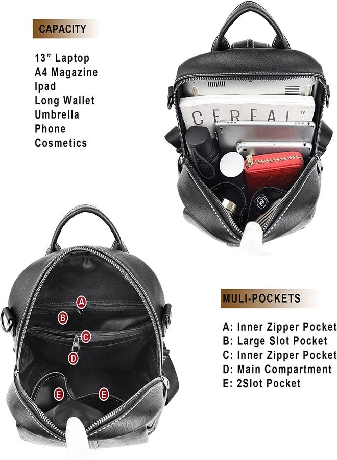 ProArch Women's PU Leather Stylish and Trending Backpack for College Office Travel Anti Theft Backpack Purse for Women and Girls with Sling Belt - Image 4