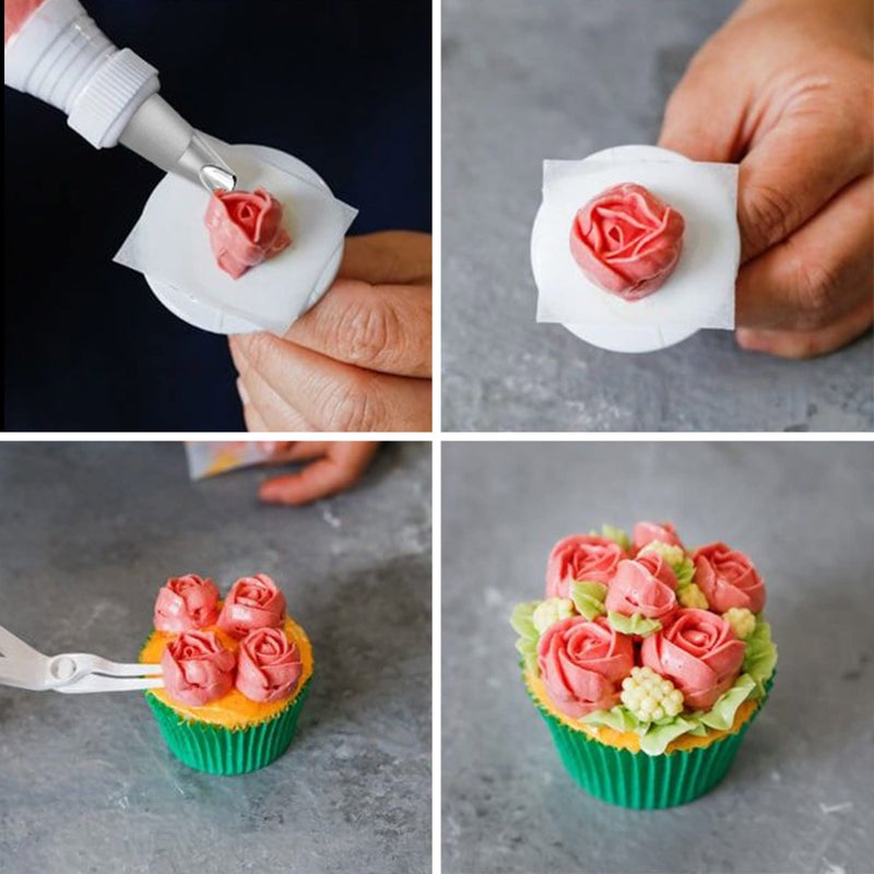 Dr.Pedi 5 Pieces Rose Flower Piping Tips Set Cake Decorating Tips Icing Piping Nozzles Set Cupcake Decorating Kit Cupcake Pastry Tool - Image 2