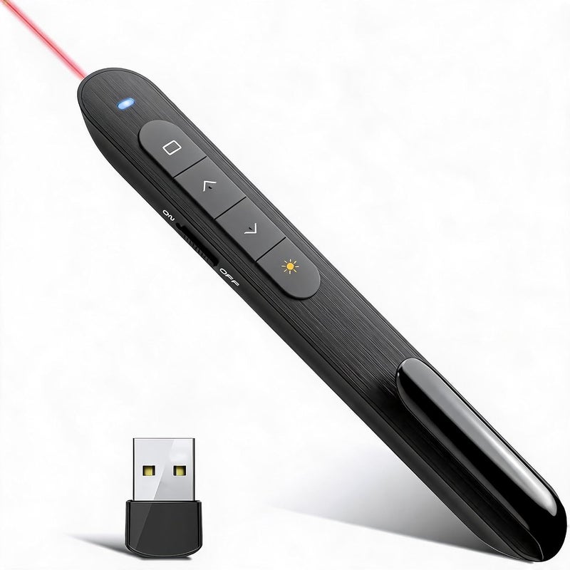 Bewinner Dpofirs Wireless Presenter Remote, Wireless Presentation Clicker for PPT Presentations, USB Wireless Presenter Remote, Portable PPT Clicker for Classroom - Image 1