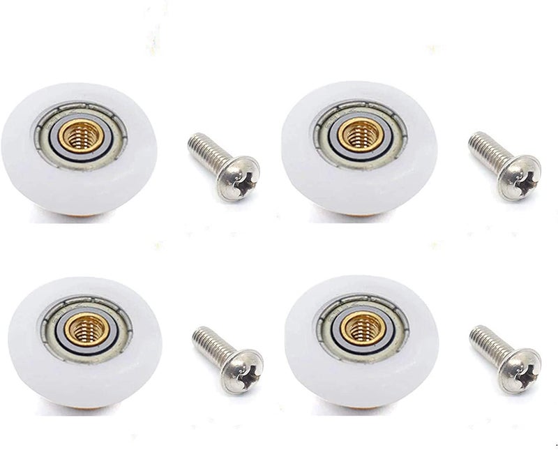 Clarmonde Shower Door Rollers Metal Alloy Wheels for The Bathroom Pan Glass Sliding Door Pulleys Replacement Parts Strong Load-Bearing Capacity Ultra-Quiet (Option A, Dia 19MM) - Image 1