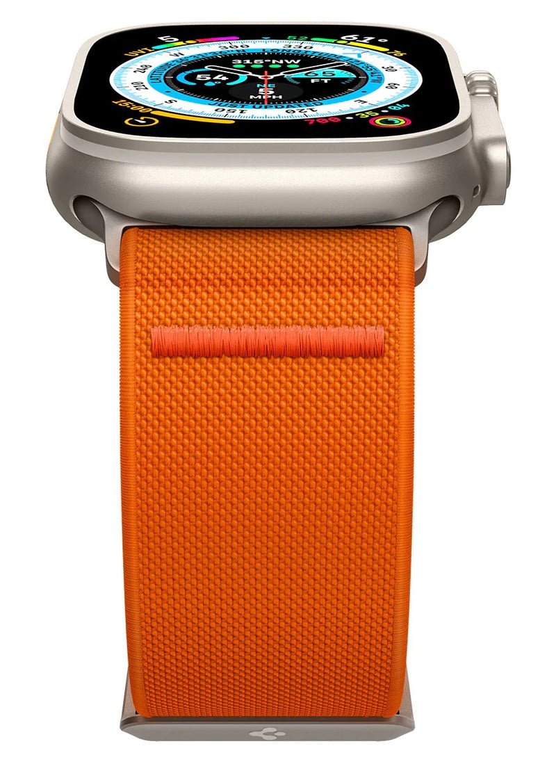 Spigen - Lite Fit Ultra Band Designed For Apple Watch 49mm Series 8/7 45mm Series SE2/6/SE/5/4 44mm and Series 3/2/1 42mm Nylon (Orange) - Image 1