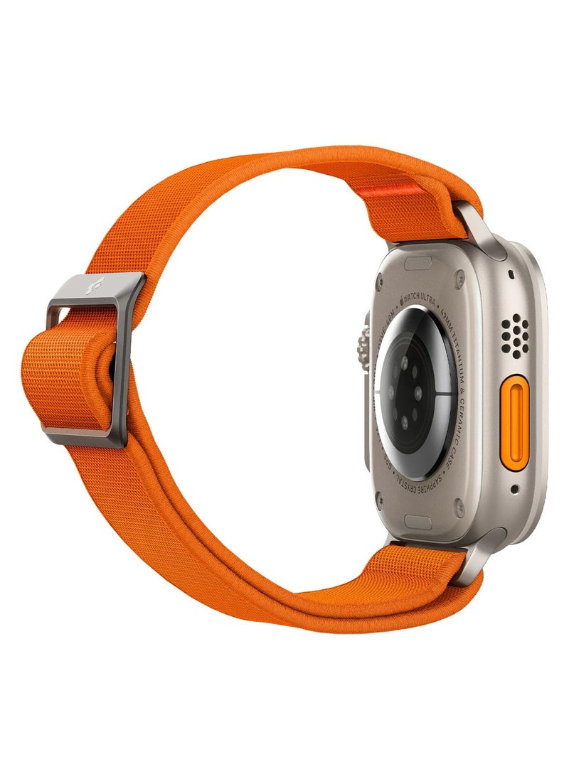 Spigen - Lite Fit Ultra Band Designed For Apple Watch 49mm Series 8/7 45mm Series SE2/6/SE/5/4 44mm and Series 3/2/1 42mm Nylon (Orange) - Image 1