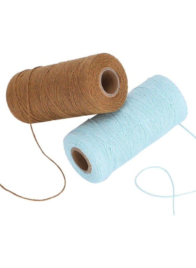 silvercnc 2 Rolls 0.04in Cotton Warp Yarn, Warping Thread for Weaving Carpet Rug Blankets 250m  - Image 1