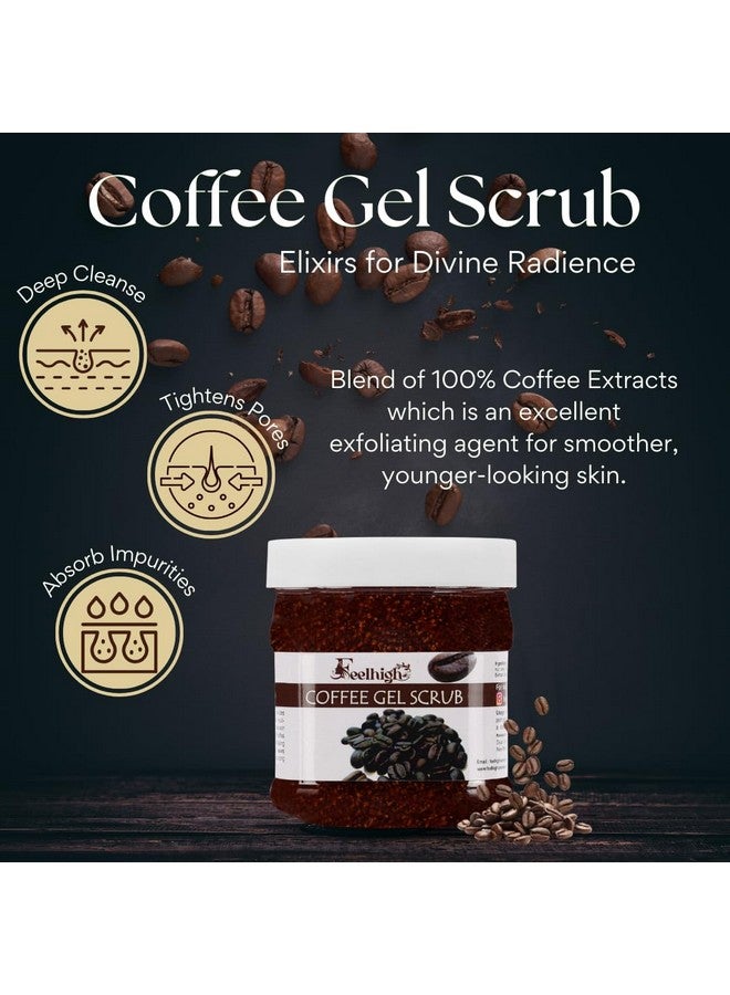 Feelhigh Face And Body Coffee Gel Scrub For Smoother, Younger-looking Skin 500ml And Face Mousturizer Cream 500ml For All type of Skin Man and Woman (Coffee Gel Scrub And Diamond Cream) - Image 2