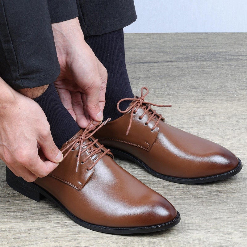 Handshop 3 Pairs Dress Shoe Laces for Men, Replacement Shoelaces for Dress Shoes, Waxed Round Shoe Strings for Womenâ€™s Oxford Shoes and Chukka(Brown, 31.5") - Image 5