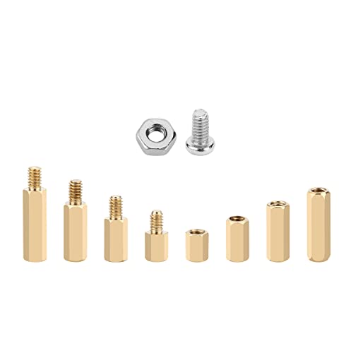 Mayitr 300pcs M2 Brass Standoff Kit Hex Column Spacer Standoff Screw Motherboard Standoffs Nut Assortment with Box - Image 3