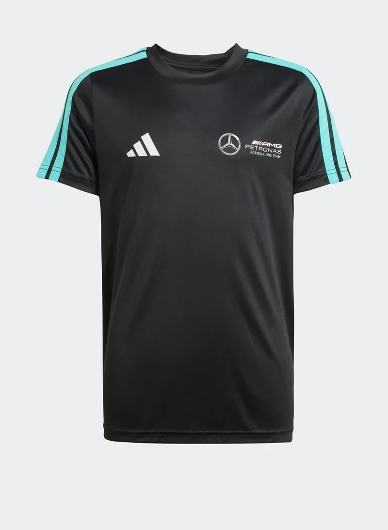 adidas تي شيرت مر دنا واي أسود لرياضة السيارات للأولاد - سنة