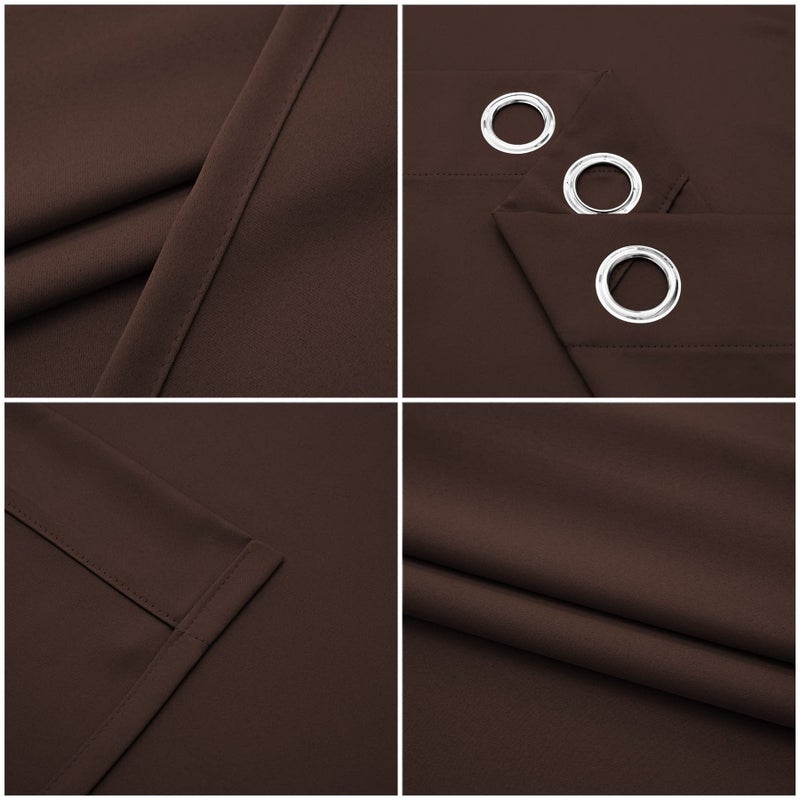 Pickluc Blackout Curtain for Bedroom - Light Blocking, Heat Insulating, Noise Reducing - Thicker Fabric, Extra Fold, 2 Panels, 42Ince Wide and 63 Inch Length, Chocolate Brown - Image 4