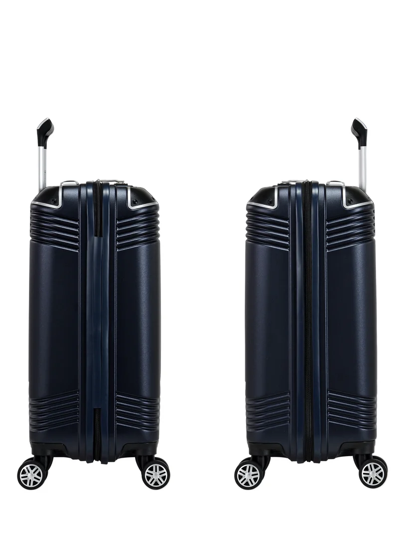 eminent Hard Case Travel Bag Cabin Luggage Trolley Polycarbonate Lightweight Suitcase 4 Quiet Double Spinner Wheels With Tsa Lock KK10 Night Blue
