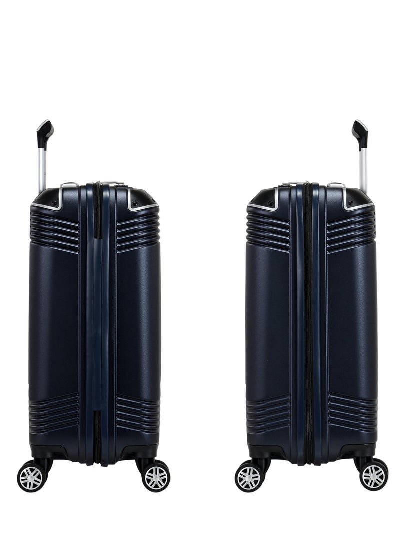 eminent Hard Case Travel Bag Cabin Luggage Trolley Polycarbonate Lightweight Suitcase 4 Quiet Double Spinner Wheels With Tsa Lock KK10 Night Blue  - Image 3