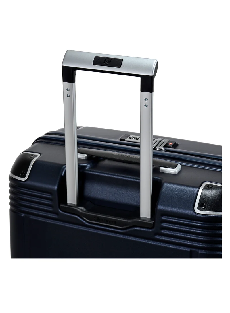 eminent Hard Case Travel Bag Cabin Luggage Trolley Polycarbonate Lightweight Suitcase 4 Quiet Double Spinner Wheels With Tsa Lock KK10 Night Blue