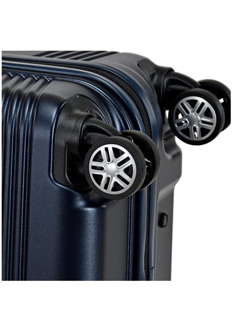 eminent Hard Case Travel Bag Cabin Luggage Trolley Polycarbonate Lightweight Suitcase 4 Quiet Double Spinner Wheels With Tsa Lock KK10 Night Blue