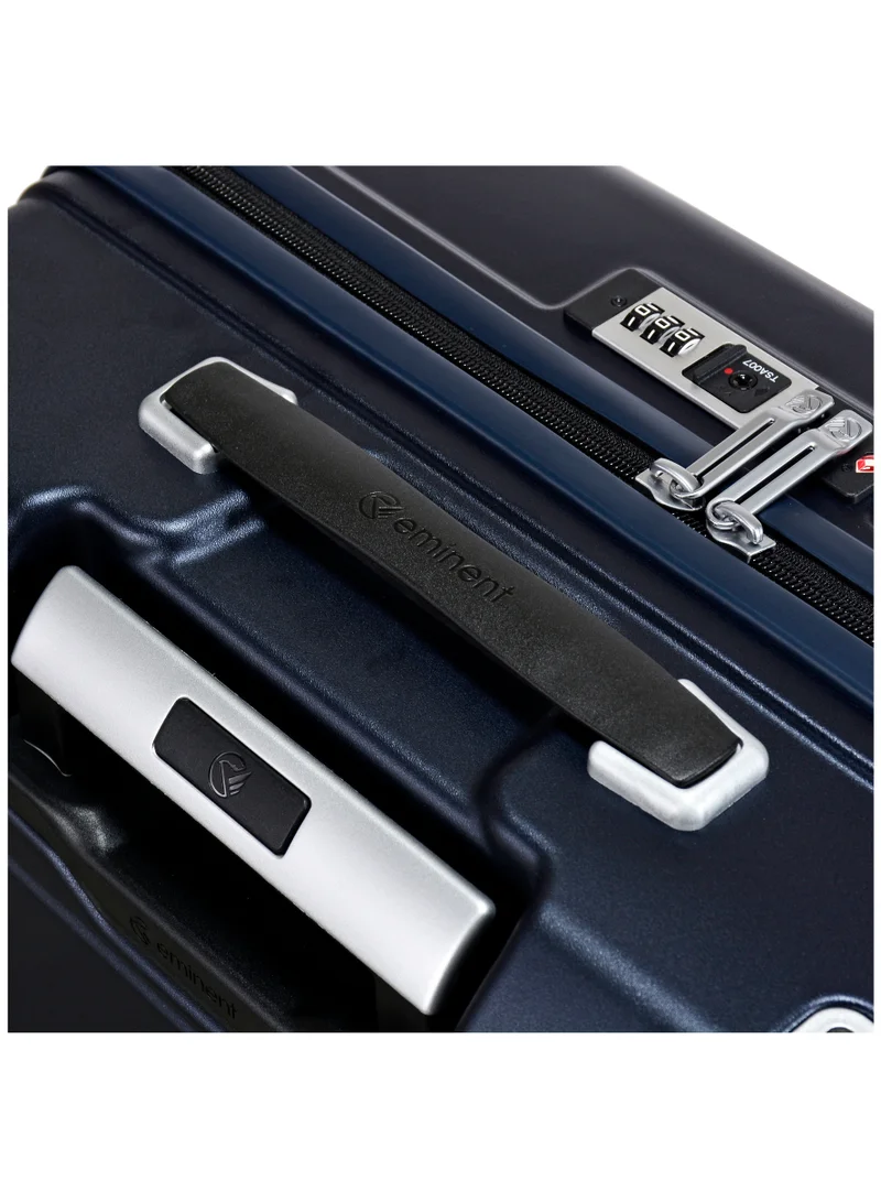 eminent Hard Case Travel Bag Cabin Luggage Trolley Polycarbonate Lightweight Suitcase 4 Quiet Double Spinner Wheels With Tsa Lock KK10 Night Blue