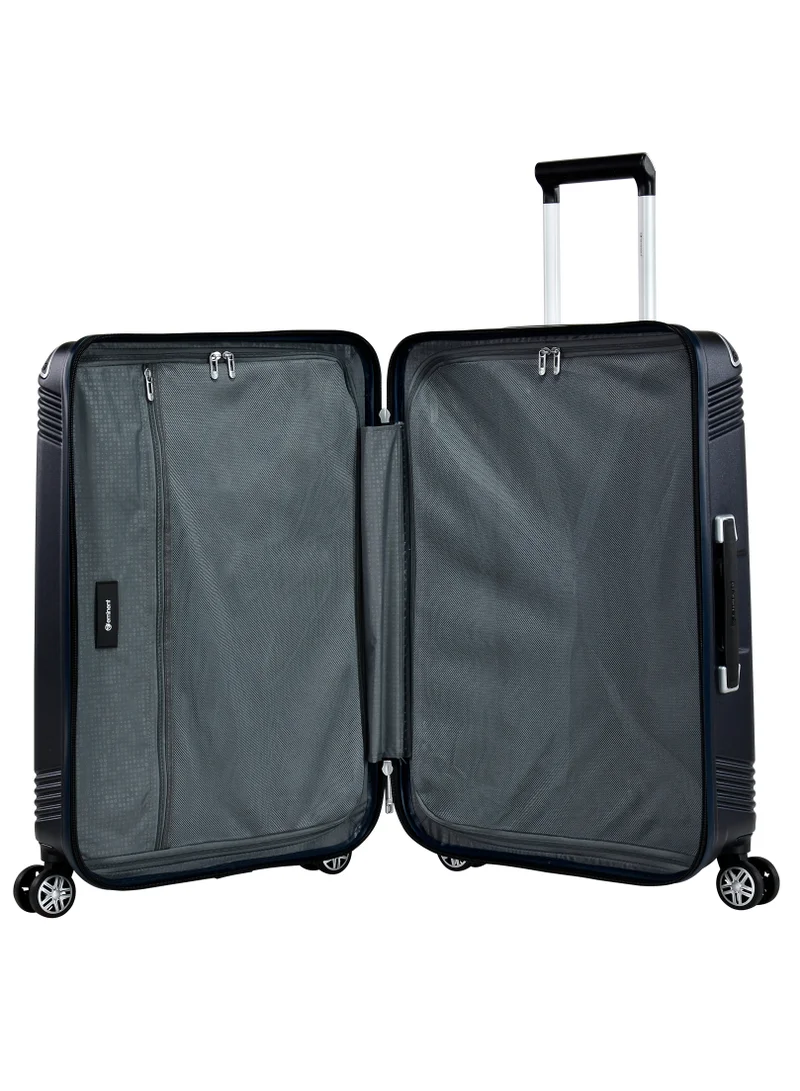 eminent Hard Case Travel Bag Cabin Luggage Trolley Polycarbonate Lightweight Suitcase 4 Quiet Double Spinner Wheels With Tsa Lock KK10 Night Blue