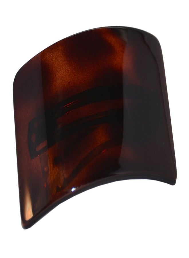 Parcelona French Elite Bar Wide Large Celluloid Acetate Hair Clip Barrette (Tortoise Shell) - Image 1