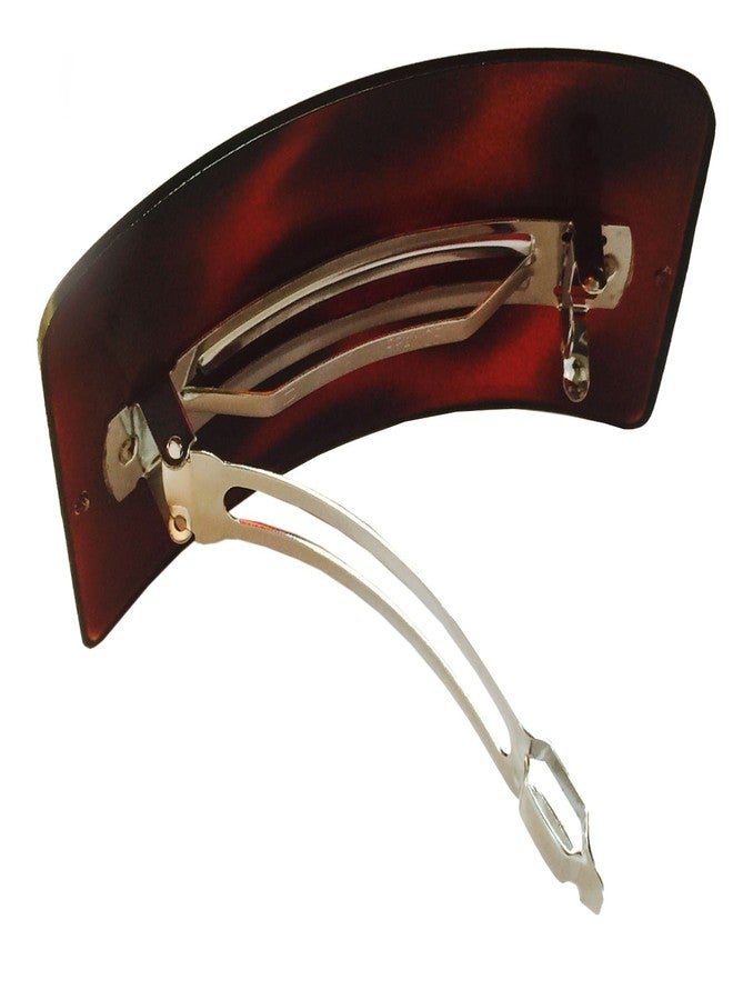 Parcelona French Elite Bar Wide Large Celluloid Acetate Hair Clip Barrette (Tortoise Shell) - Image 3