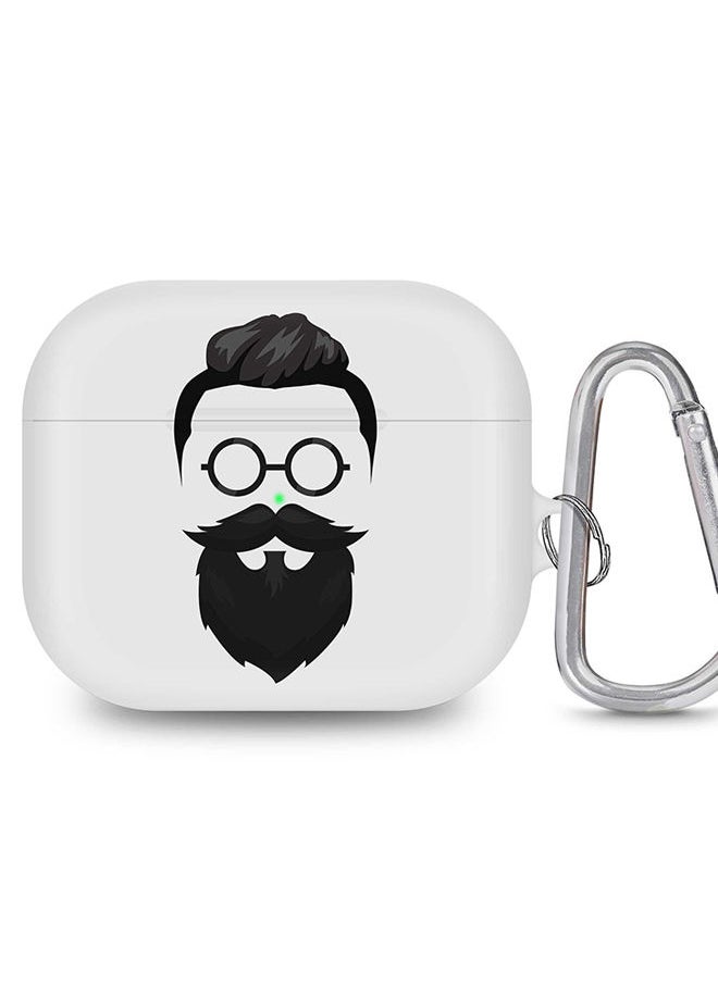 Stylizedd - StylePods Case for Airpods 3rd Gen Case With Anti-Lost Keychain - Beard Hipster - Image 1
