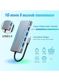 Generic USB C Adapter 11 in 1 Dongle with 4K HDMI, VGA, Type C PD, USB3.0, RJ45 Ethernet, SD/TF Card Reader, 3.5mm AUX, Docking Station Compatible with MacBook Pro/Air, Other Type C Laptops  - Image 4