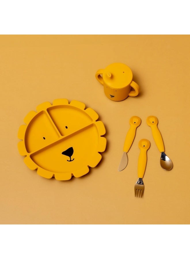 Trixie Silicone Cutlery Set, 3 Pack, Mr. Lion, Toddler Utensils, Soft, Durable And Grippy, Safe Tableware For Kids Learning To Eat - Image 2