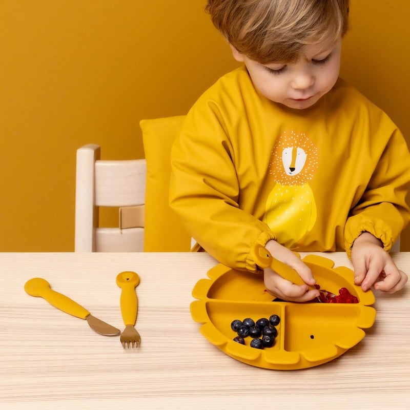 Trixie Silicone Cutlery Set, 3 Pack, Mr. Lion, Toddler Utensils, Soft, Durable and Grippy, Safe Tableware for Kids Learning to Eat - Image 4