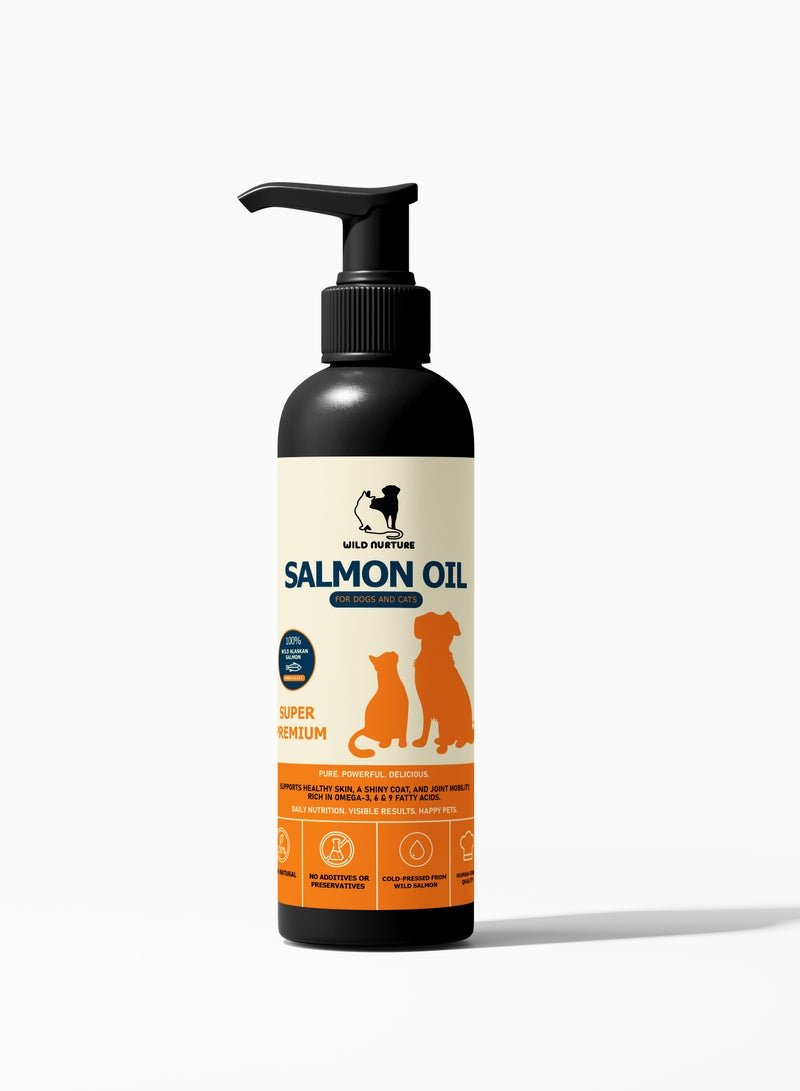 زيت سمك السلمون البري 250 جرام ممتاز للقطط والكلاب - Image 1