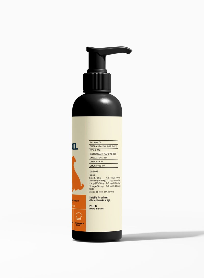 زيت سمك السلمون البري 250 جرام ممتاز للقطط والكلاب - Image 2