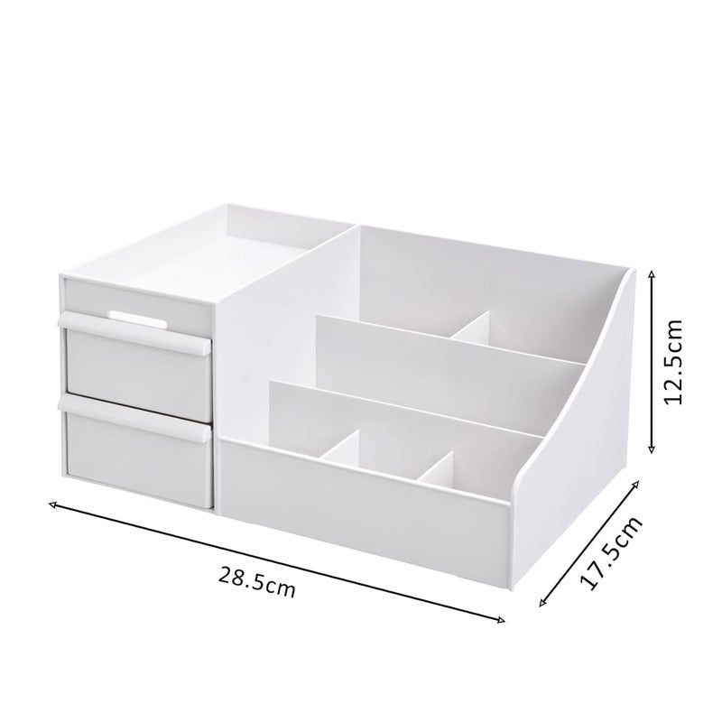 Kitchenwell Cosmetic Organizer with Drawers for Bathroom, Bedroom, Living Room, Kitchen, Dining Room, Office (White,Pack of 1) - Image 3
