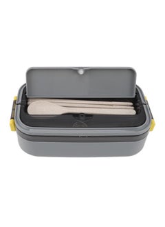Thoraya 304 Stainless Steel Bento Box Adult Lunch Box Single Layer Microwave Safe Portable Split Bento Box for Students Office Workers Gray  - Image 5