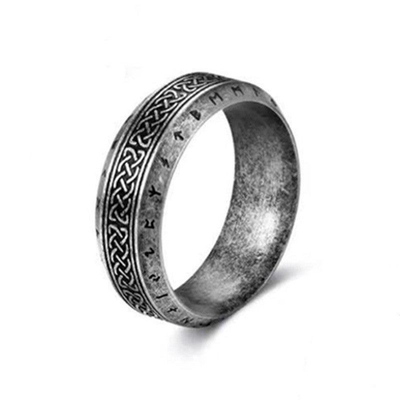 Retro Black Viking Style Titanium Ring - Stress Relief Accessory
