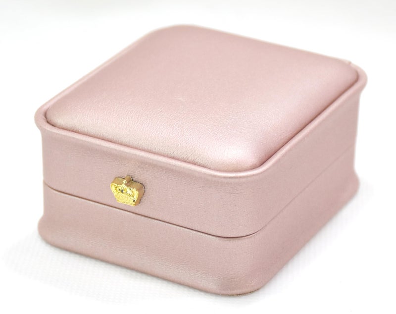 DIAcheck Moon PU Finish Jewellery Boxes with Golden Crown Button, (Rosegold, Pendant (3.25 x 2.90) - Image 1