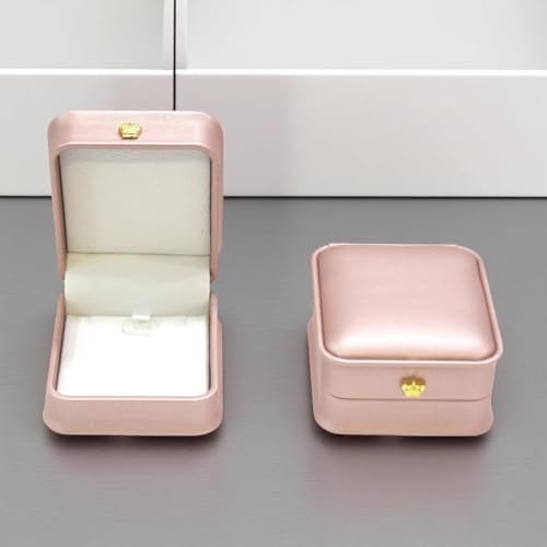 DIAcheck Moon PU Finish Jewellery Boxes with Golden Crown Button, (Rosegold, Pendant (3.25 x 2.90) - Image 2