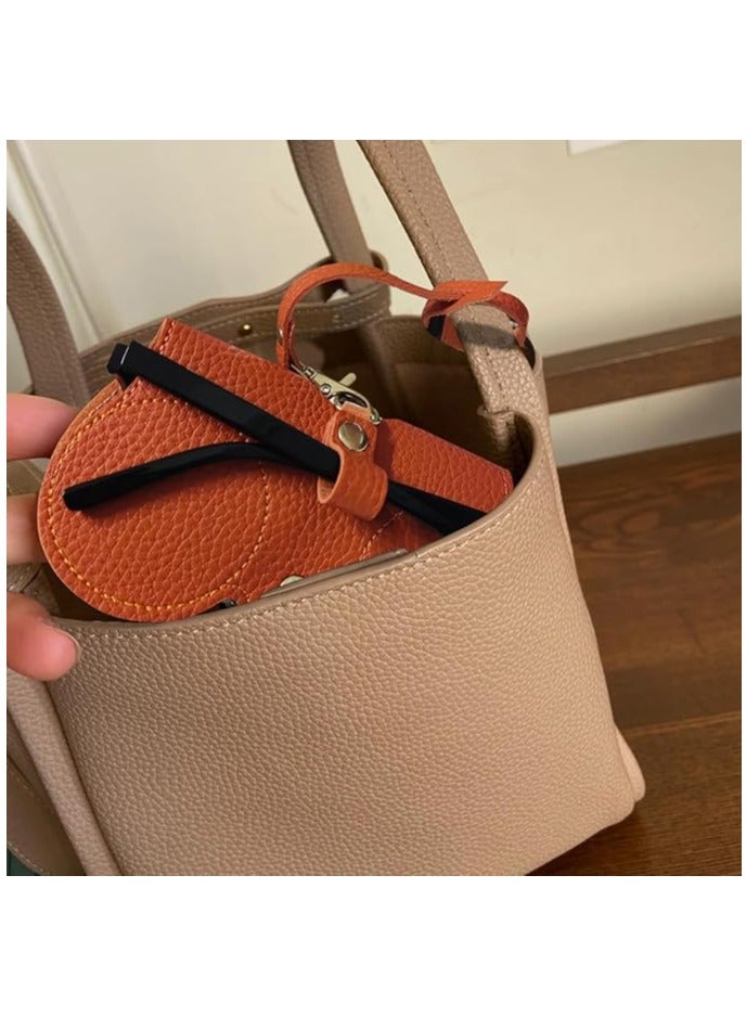 CityRiya-Long Leather Sunglasses Bag 3 Pcs Travel Sun Glasses Holder Sunglass Case Portable Leather Glasses Case Holder Sunglasses Pouch Glasses Organizer Bag with Strap Eyeglasses Bag Eyewear Sleeve - Image 2
