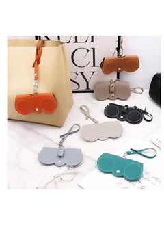 CityRiya-Long Leather Sunglasses Bag 3 Pcs Travel Sun Glasses Holder Sunglass Case Portable Leather Glasses Case Holder Sunglasses Pouch Glasses Organizer Bag with Strap Eyeglasses Bag Eyewear Sleeve  - Image 5