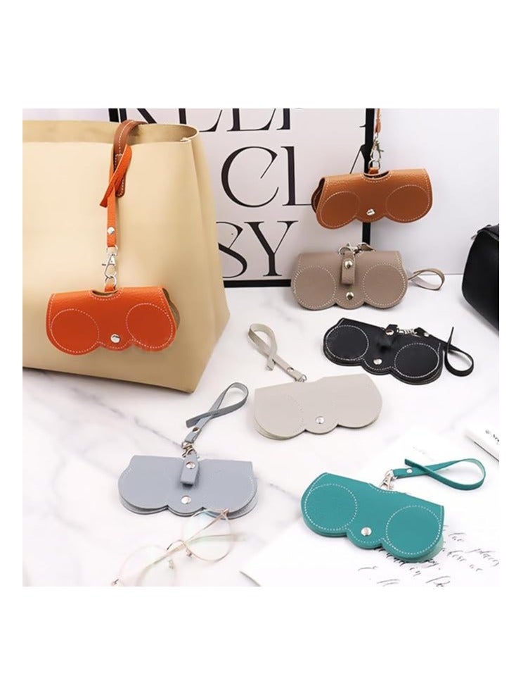 CityRiya-Long Leather Sunglasses Bag 3 Pcs Travel Sun Glasses Holder Sunglass Case Portable Leather Glasses Case Holder Sunglasses Pouch Glasses Organizer Bag with Strap Eyeglasses Bag Eyewear Sleeve - Image 5
