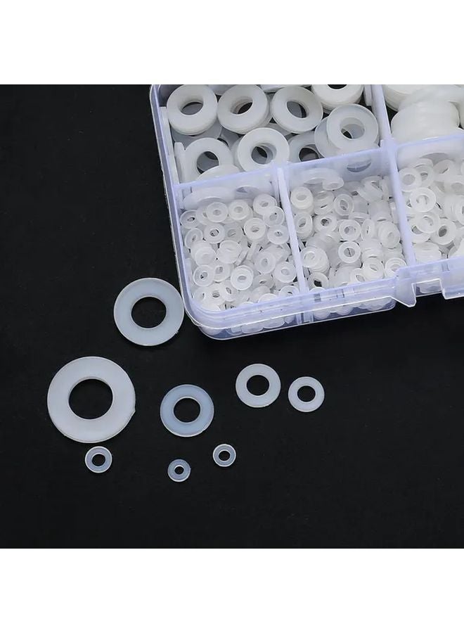 500pcs White Nylon Gasket Set M2 M10 Round Plastic Gaskets High Temperature Insulation - Image 4