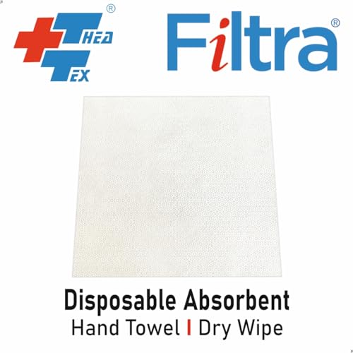 FILTRA® Disposable Absorbent Extra Large Towel, Dry Wipe, Napkin | 32 x 30 cm | 12 x 12'' | Multi Use: Surface, Skin, Body, Salon, Spa, Gym, Shoes, Car | Pack of 50 Wipes - Image 2