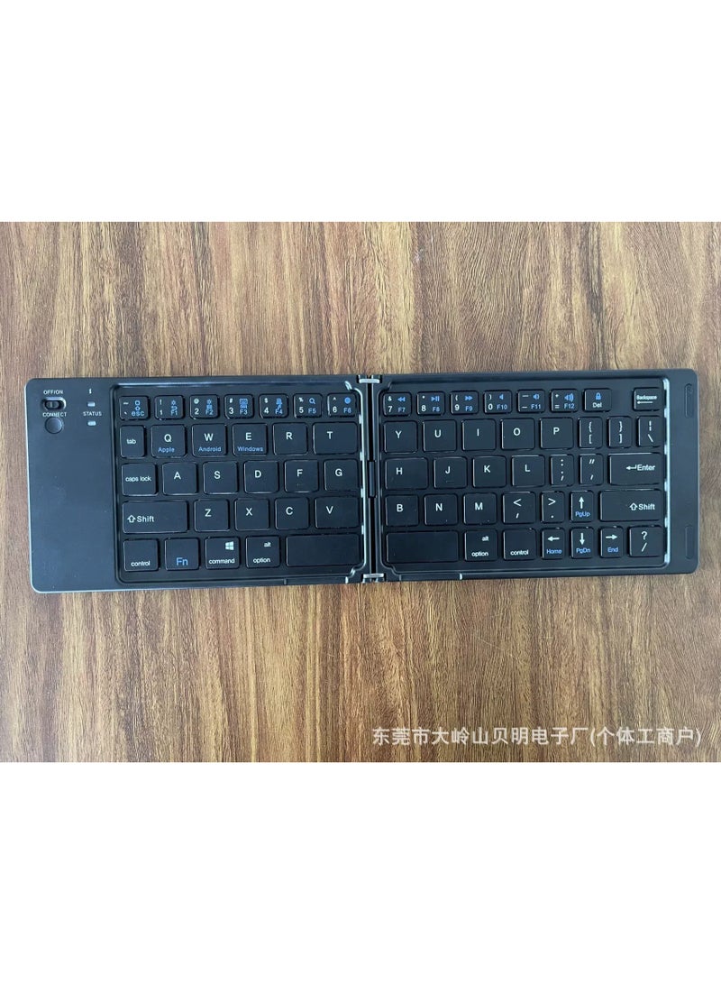 Folding Pocket-Size Wireless Keyboard Black - Image 4