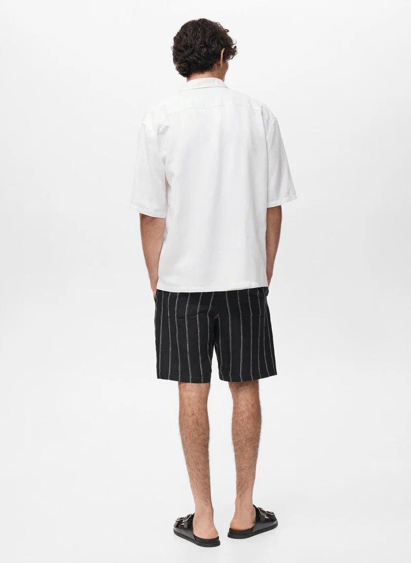 مانجو Regular-Fit Linen Blend Shirt