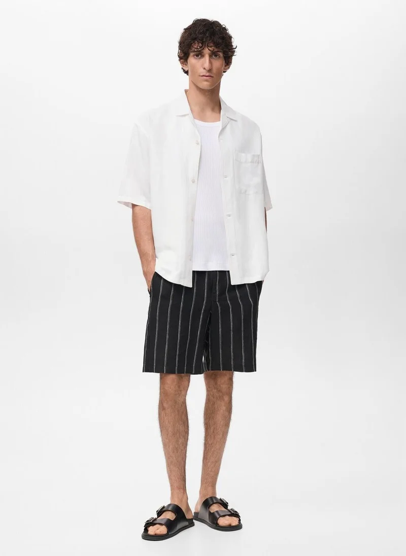 Mango Man  Regular-Fit Linen Blend Shirt for Men | Best Price UAE
