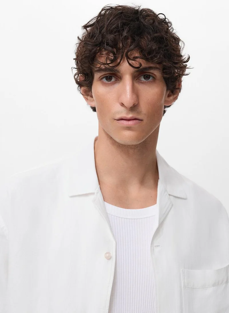 Mango Man  Regular-Fit Linen Blend Shirt for Men | Best Price UAE