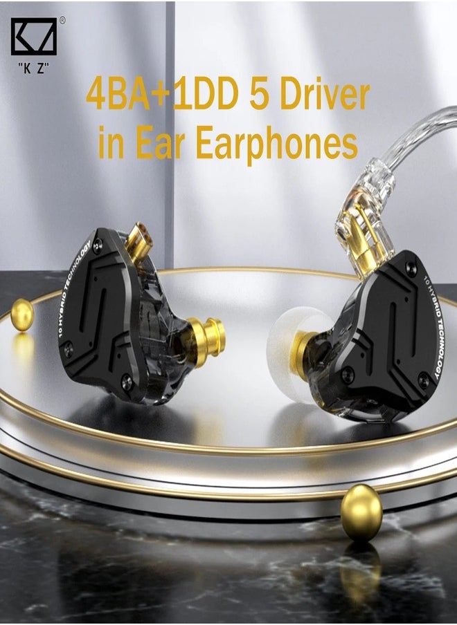 KZ - KZ ZS10 Pro X in Ear Earphone 4BA+1DD Hybrid Driver HiFi, Sport Noise Cancelling Earbuds with 2 Pin Detachable Cable - Image 1
